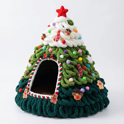 Cozy Christmas Tree Cat House Bed 🎄🎅