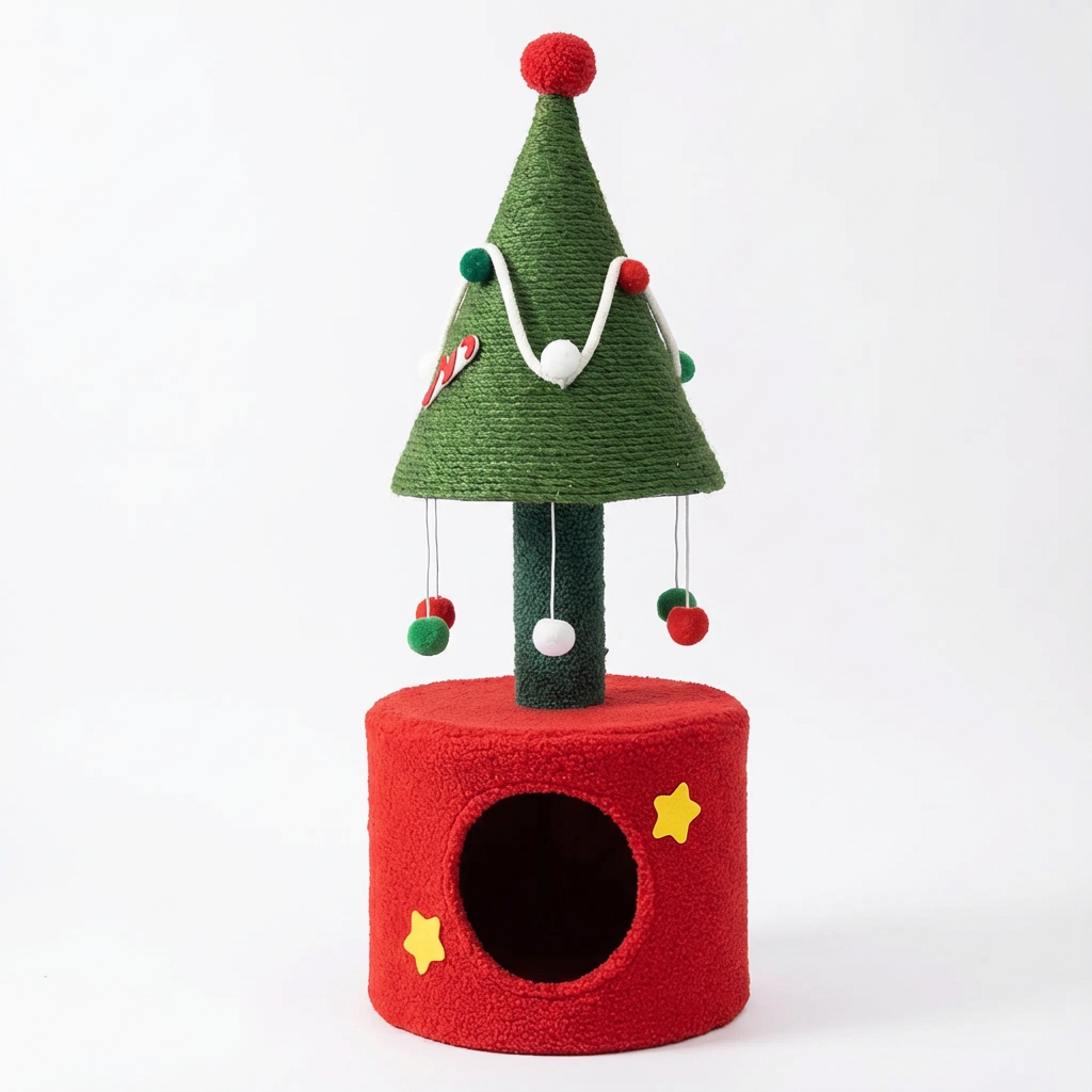 Christmas Tree Cat House & Scratching Post 🎄