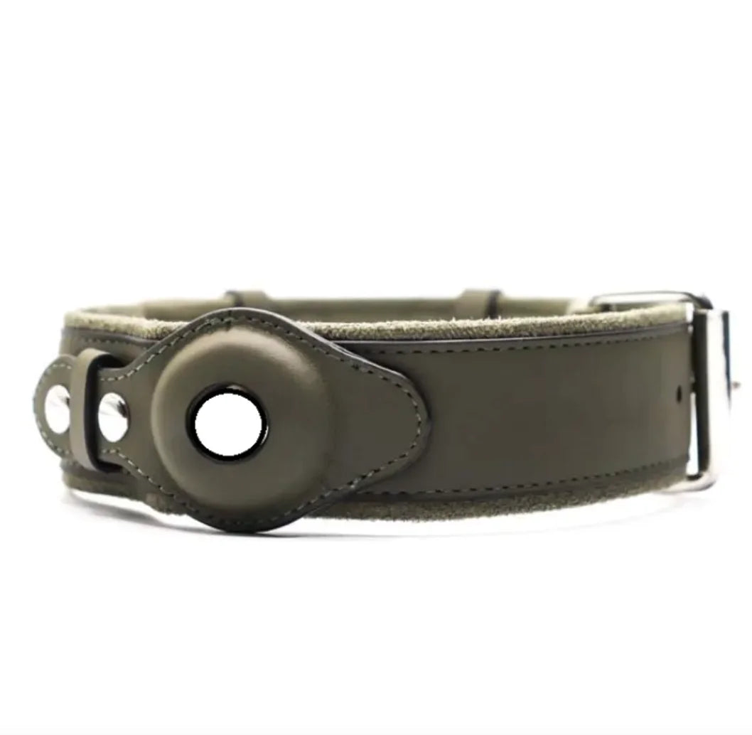 Collier anti-perte en cuir pour chien