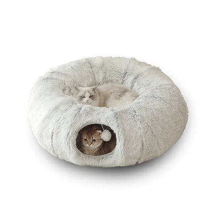 Lits tunnel ronds 2 en 1 pour chats