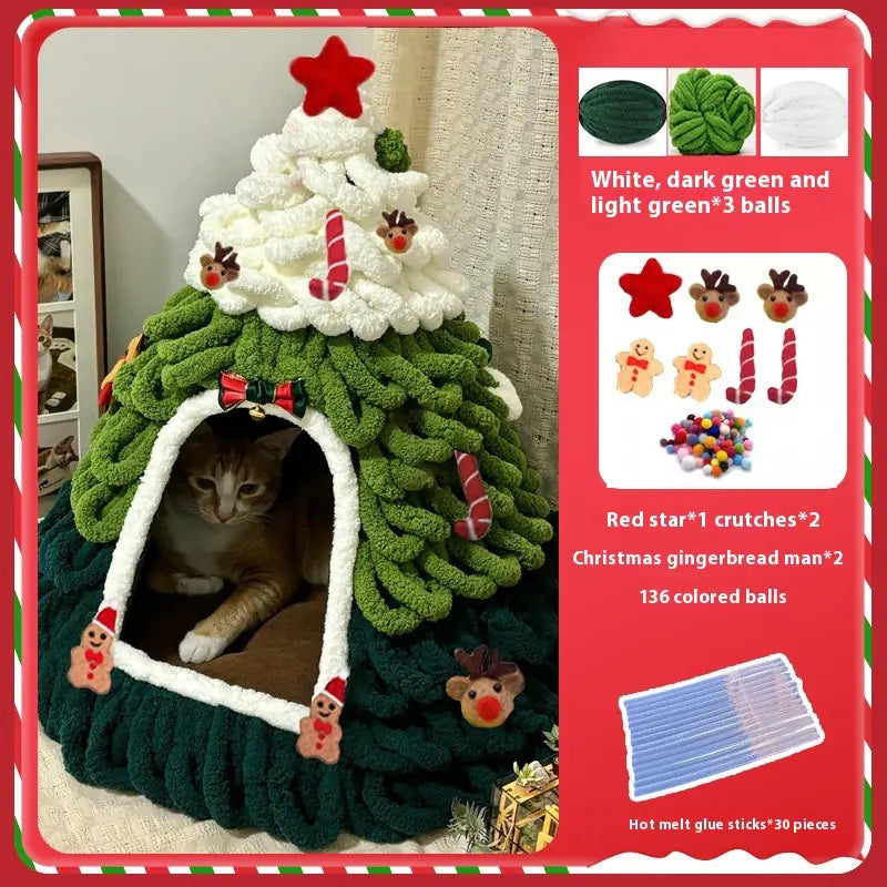 Cozy Christmas Tree Cat House Bed 🎄🎅