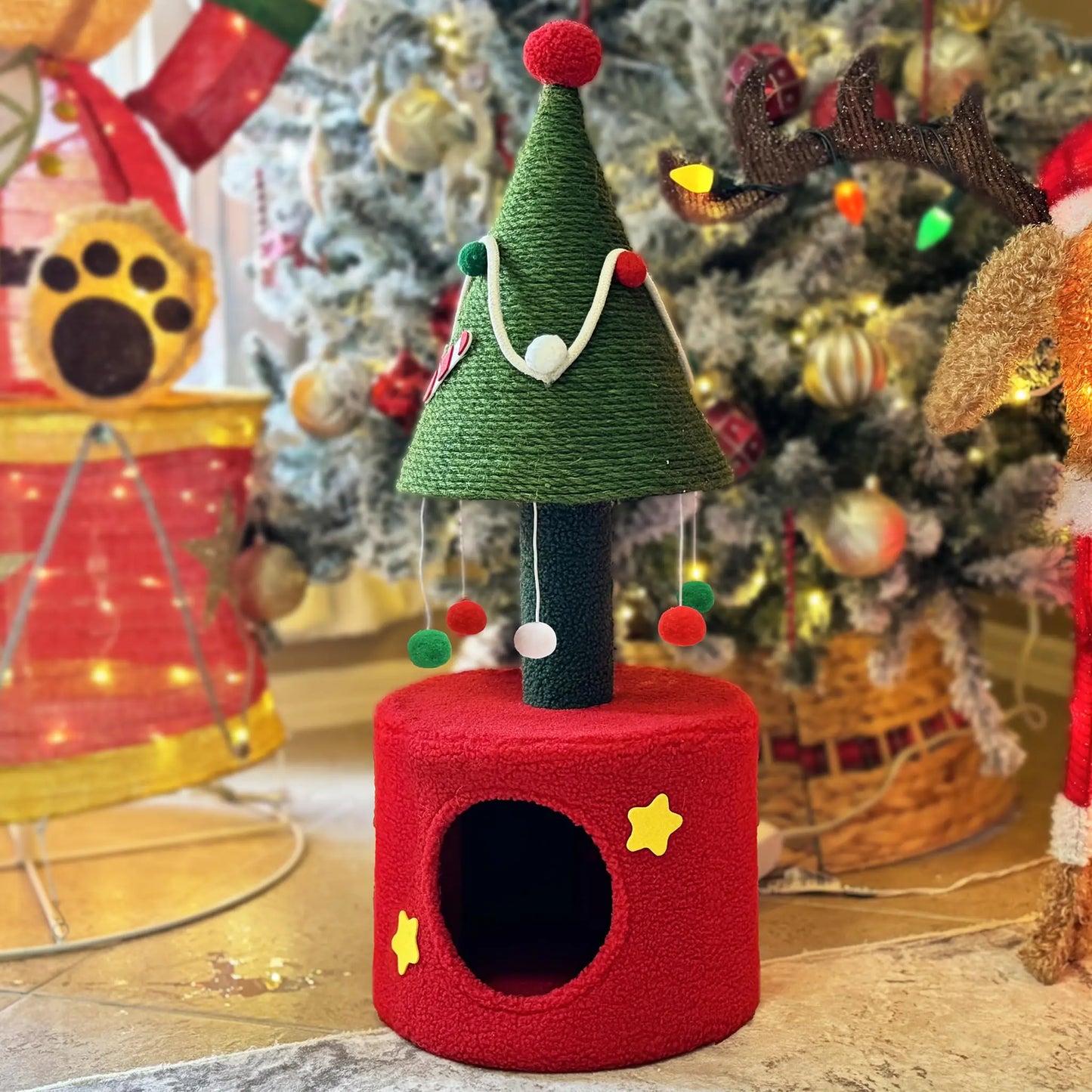 Christmas Tree Cat House & Scratching Post 🎄